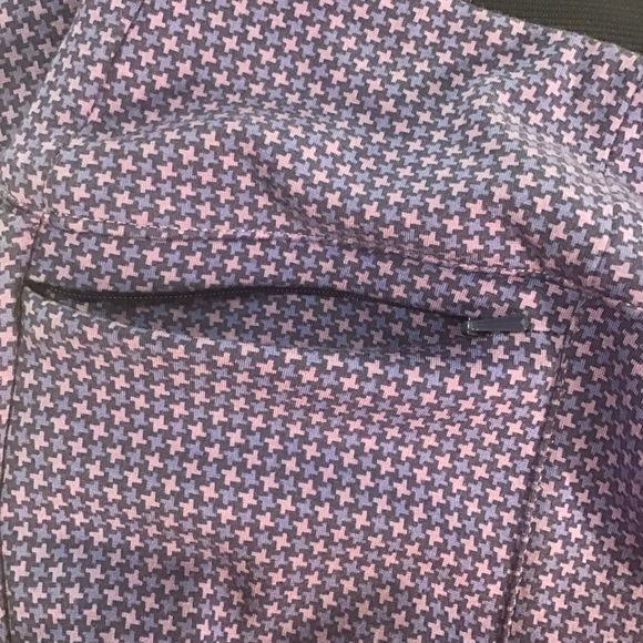 Betabrand Power Down Skinny Pants Purple Blue Houndstooth, Size XL Tall - Picture 6 of 12